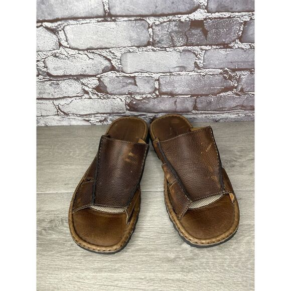 Rockport Brown Leather Cushion Open Toe Casual Slides Sandals Men Sz 11M US/44EU - Picture 5 of 16